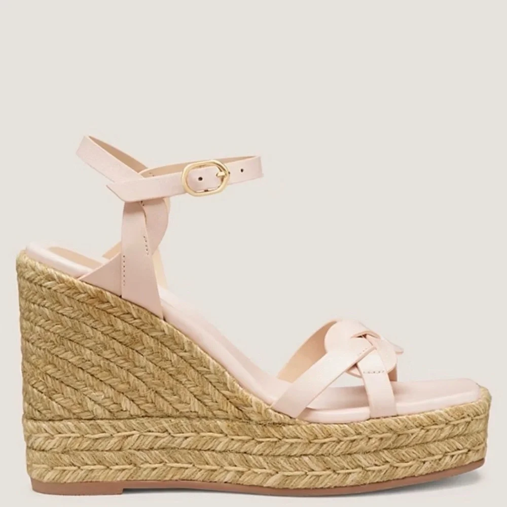 NEW Stuart Weitzman Braida Max Espadrille Wedge in Rosewater Pink Size 10.5 - Picture 2 of 7
